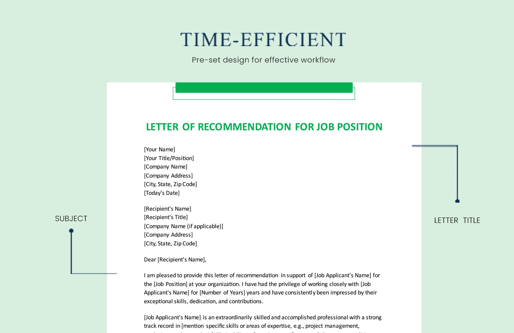 Letter Of Recommendation For Job Position