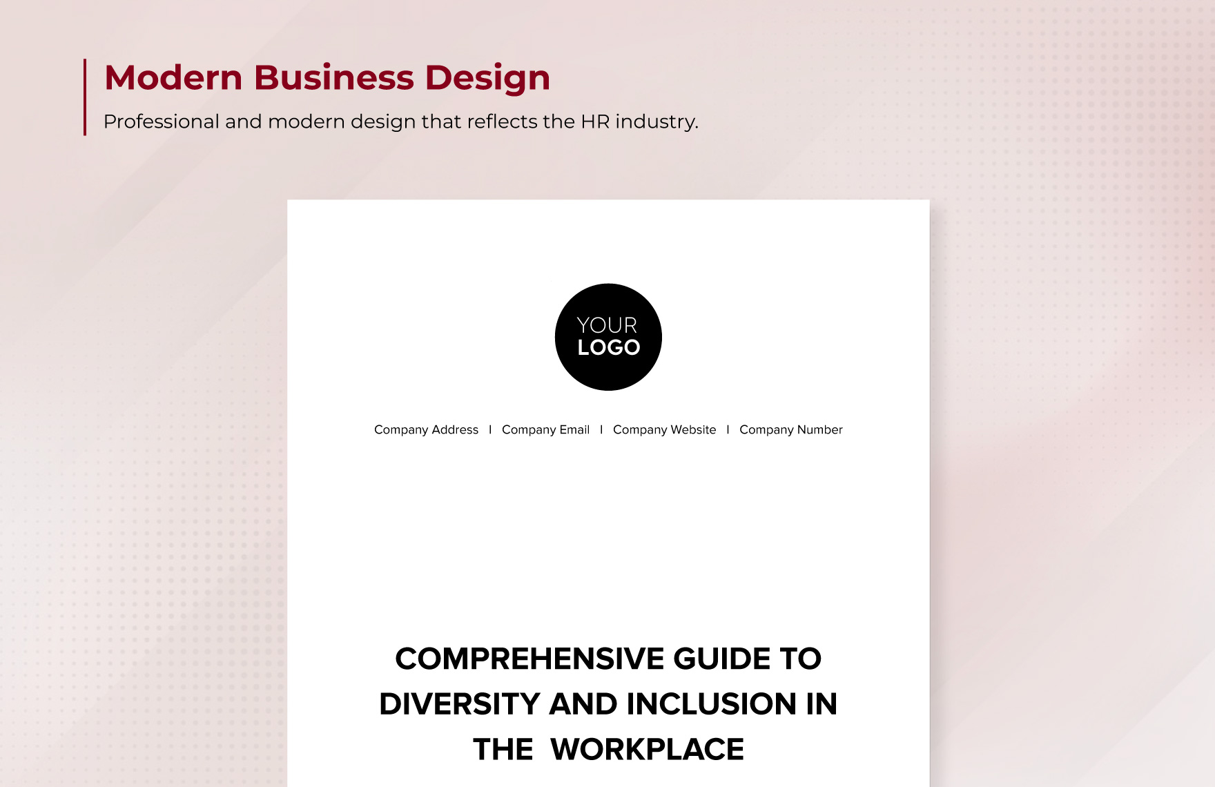 Comprehensive Guide to Diversity and Inclusion in the Workplace HR Template
