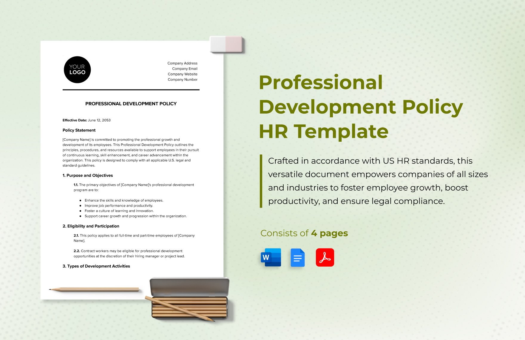 Professional Development Policy HR Template