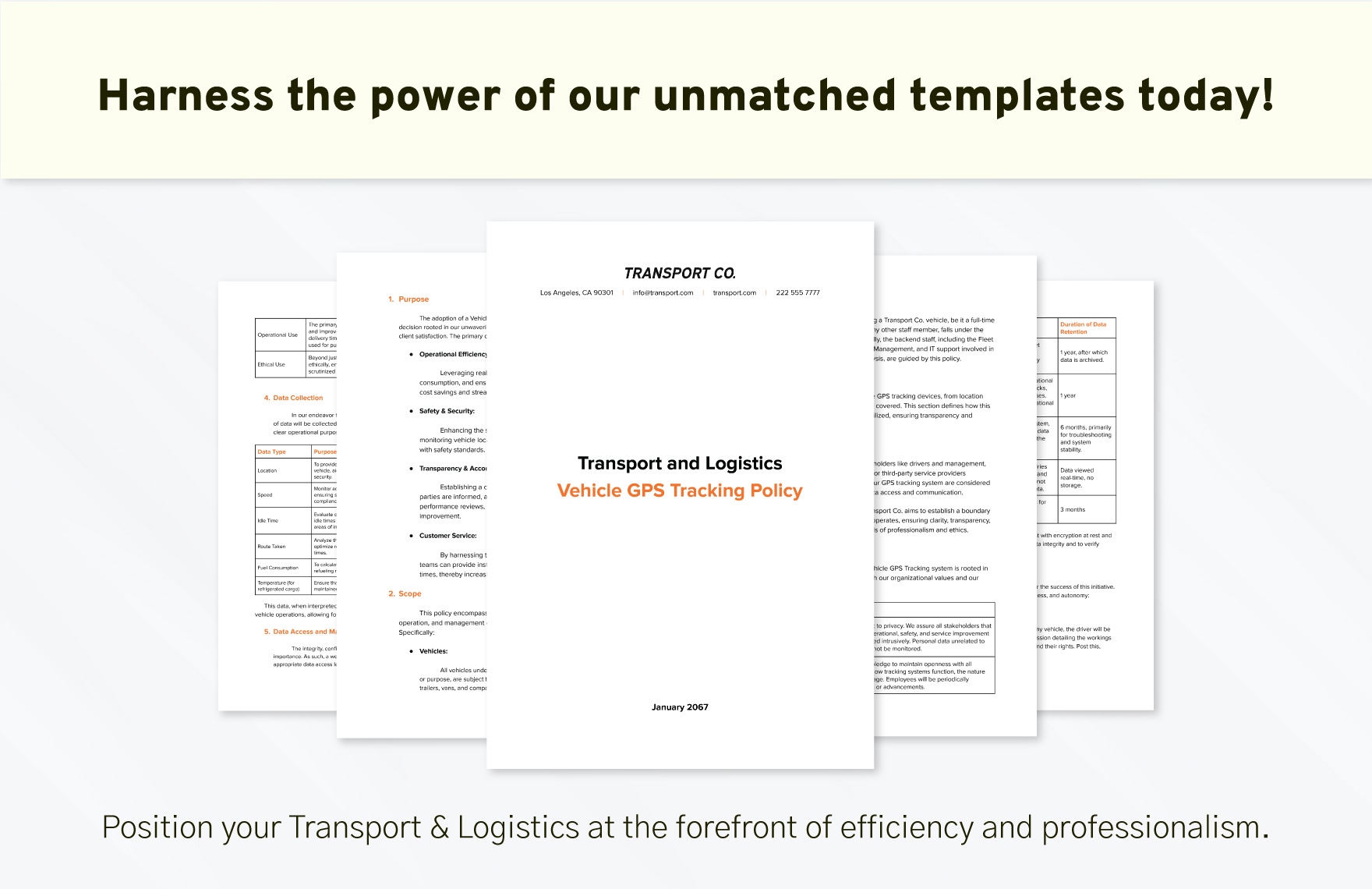 Transport and Logistics Vehicle GPS Tracking Policy Template