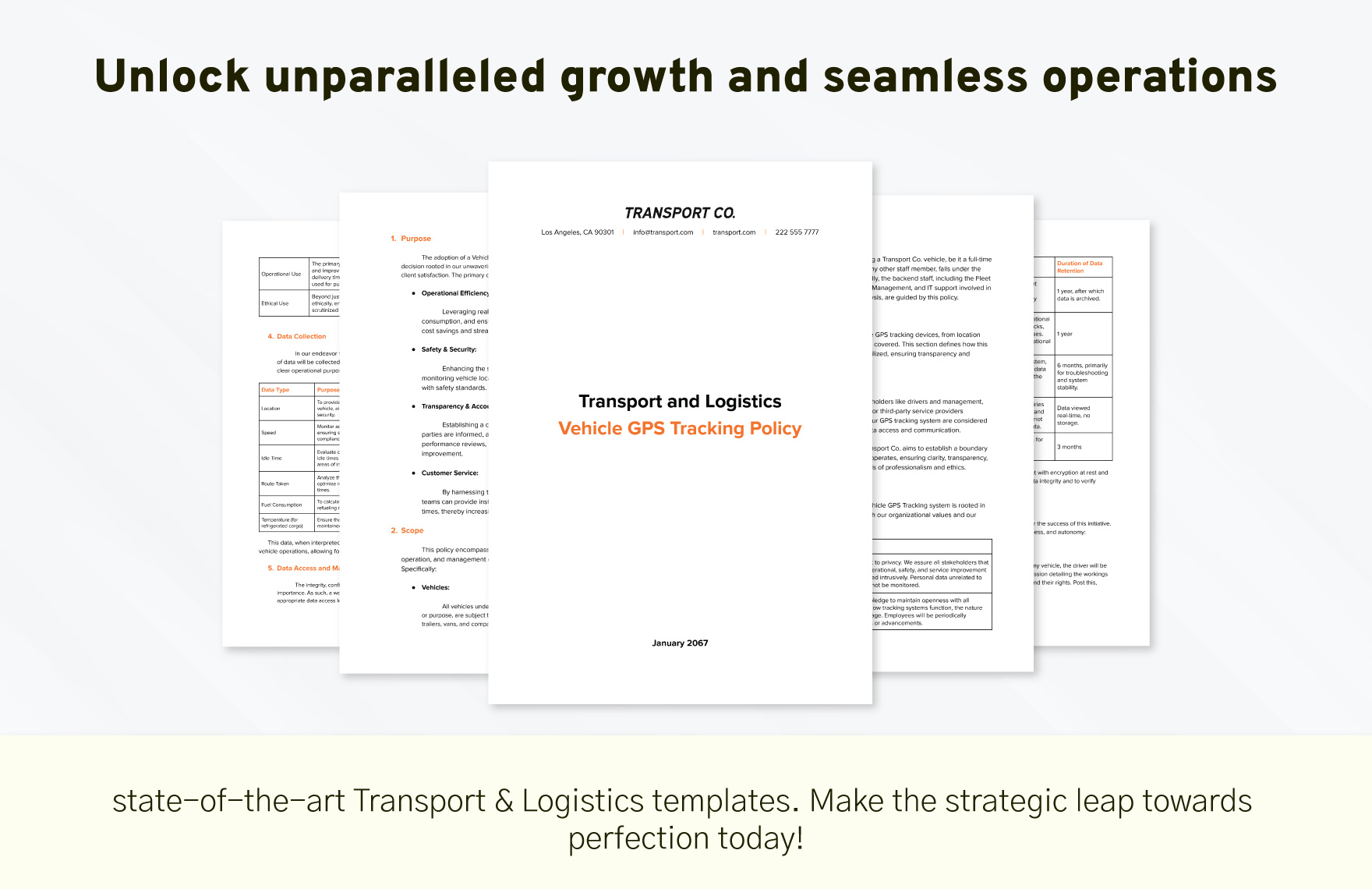 Transport and Logistics Vehicle GPS Tracking Policy Template