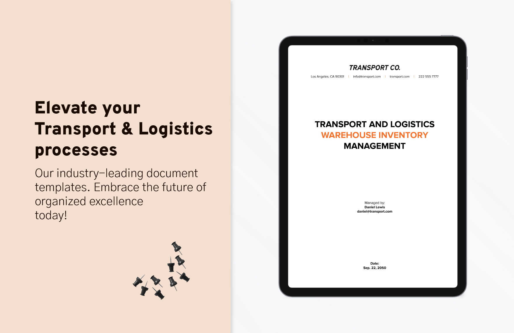 Transport and Logistics Warehouse Inventory Management Template