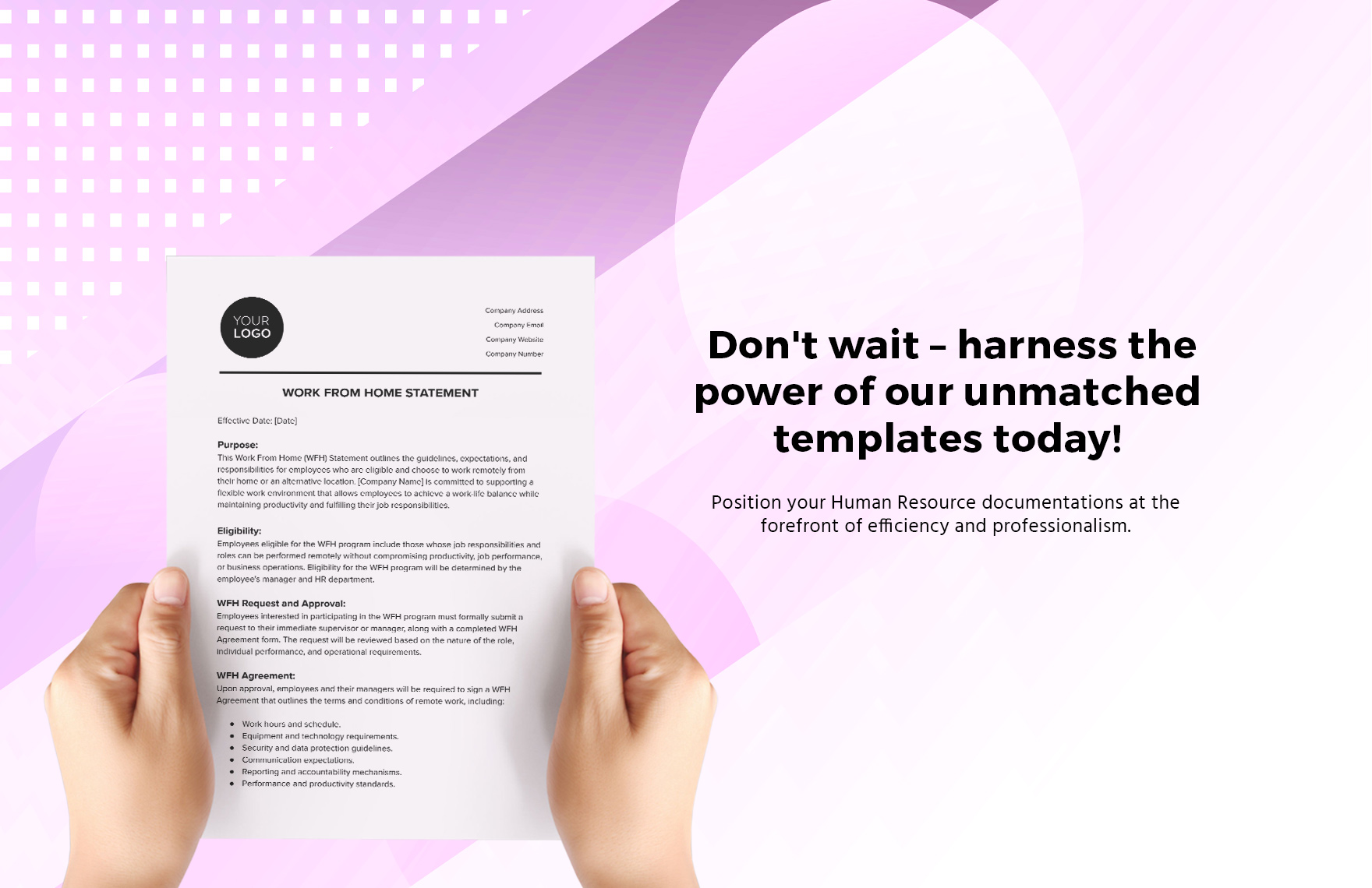 Work From Home Statement HR Template