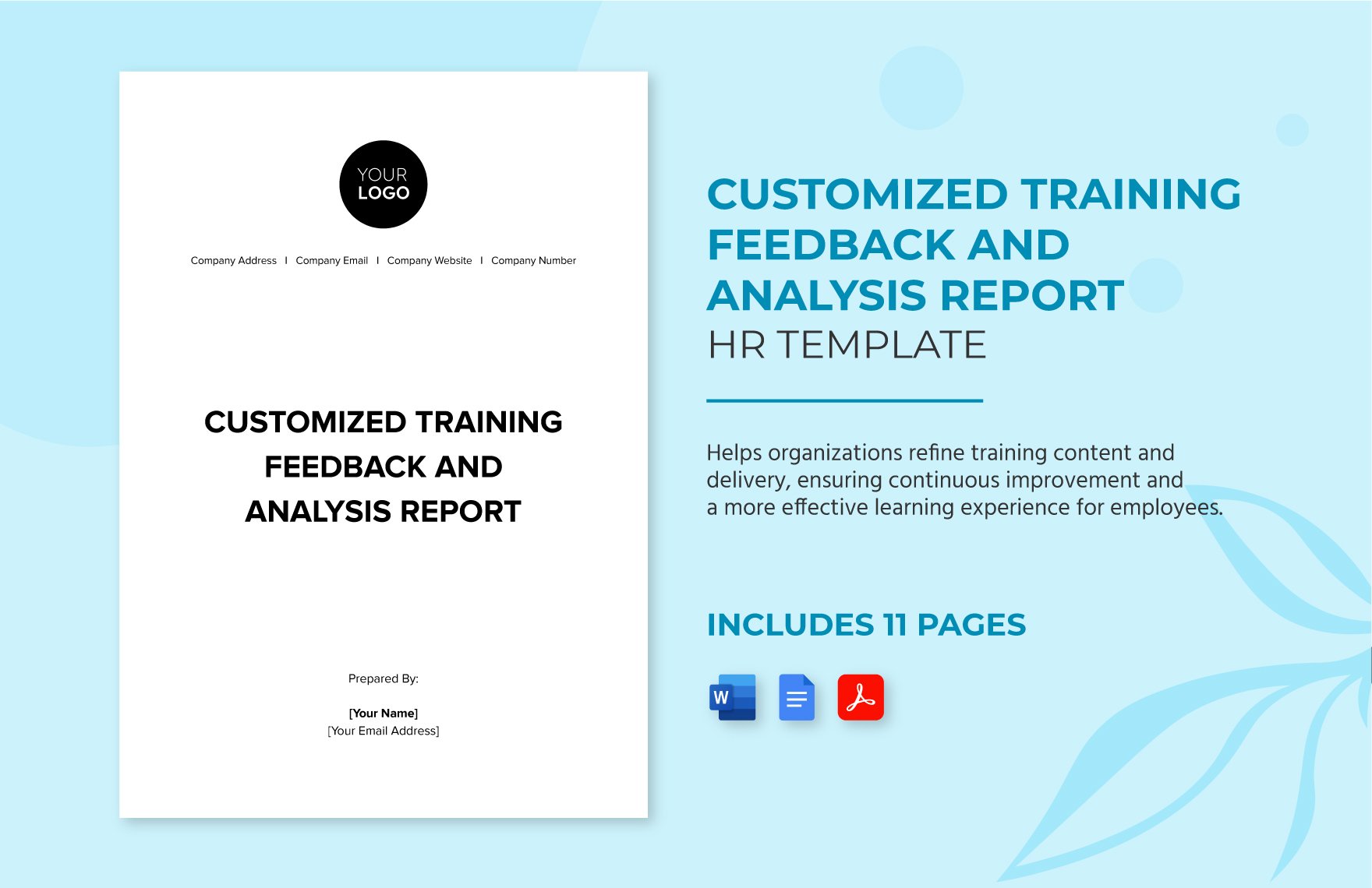 Customized Training Feedback & Analysis Report HR Template in Word, Google Docs, PDF