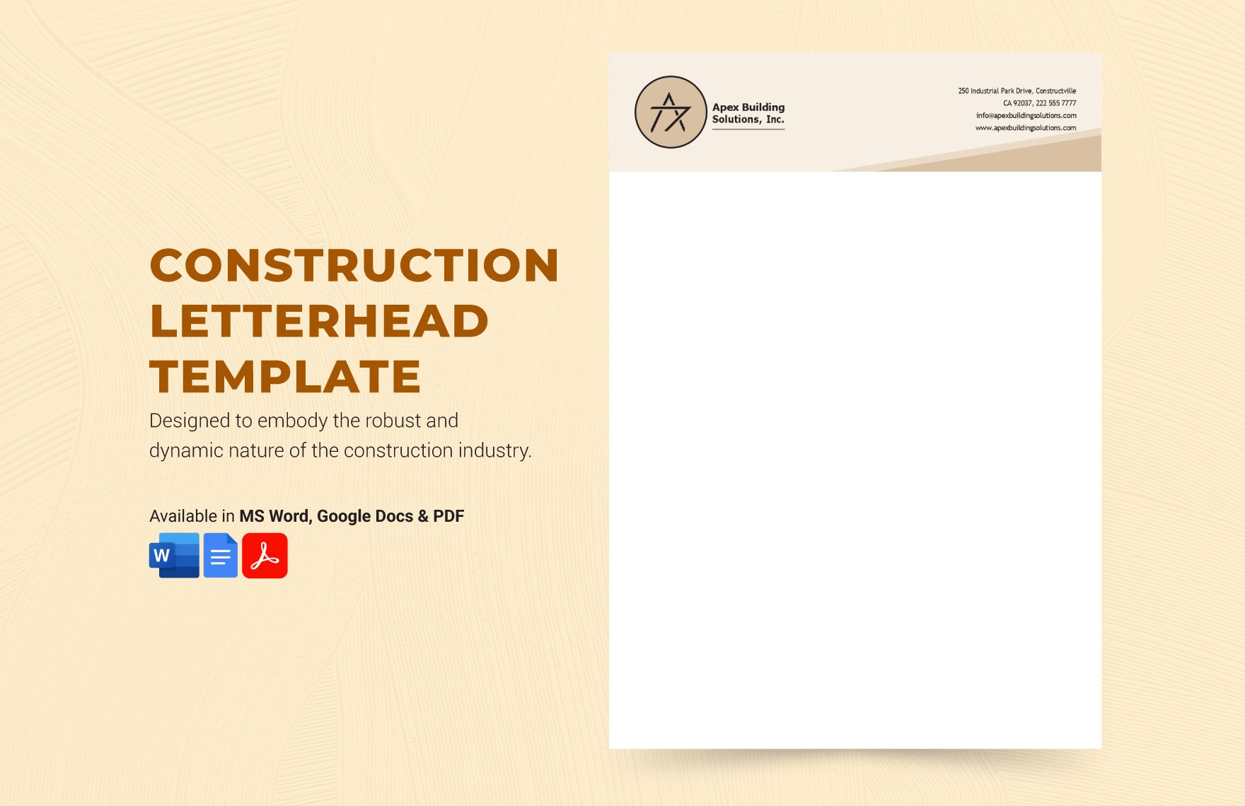 Free Construction Letterhead Template in Word, Google Docs, PDF
