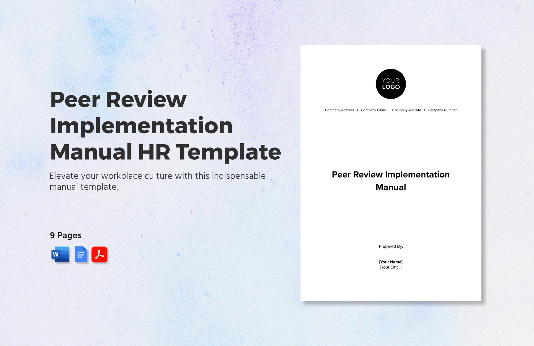 Peer Review Implementation Manual HR Template in Word, Google Docs, PDF