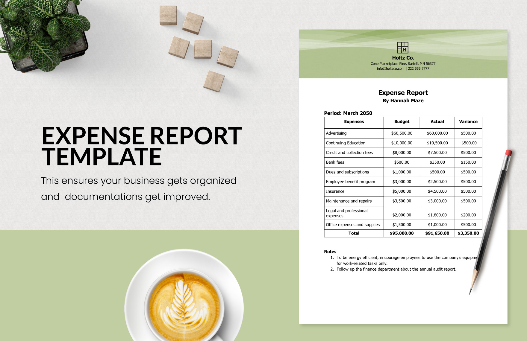 Expense Report Form Template