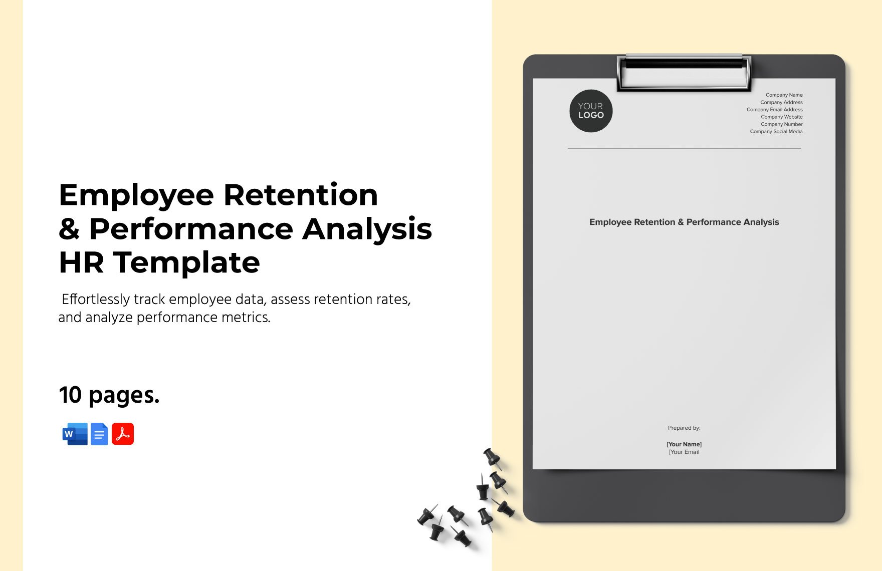 Employee Retention & Performance Analysis HR Template in Word, Google Docs, PDF