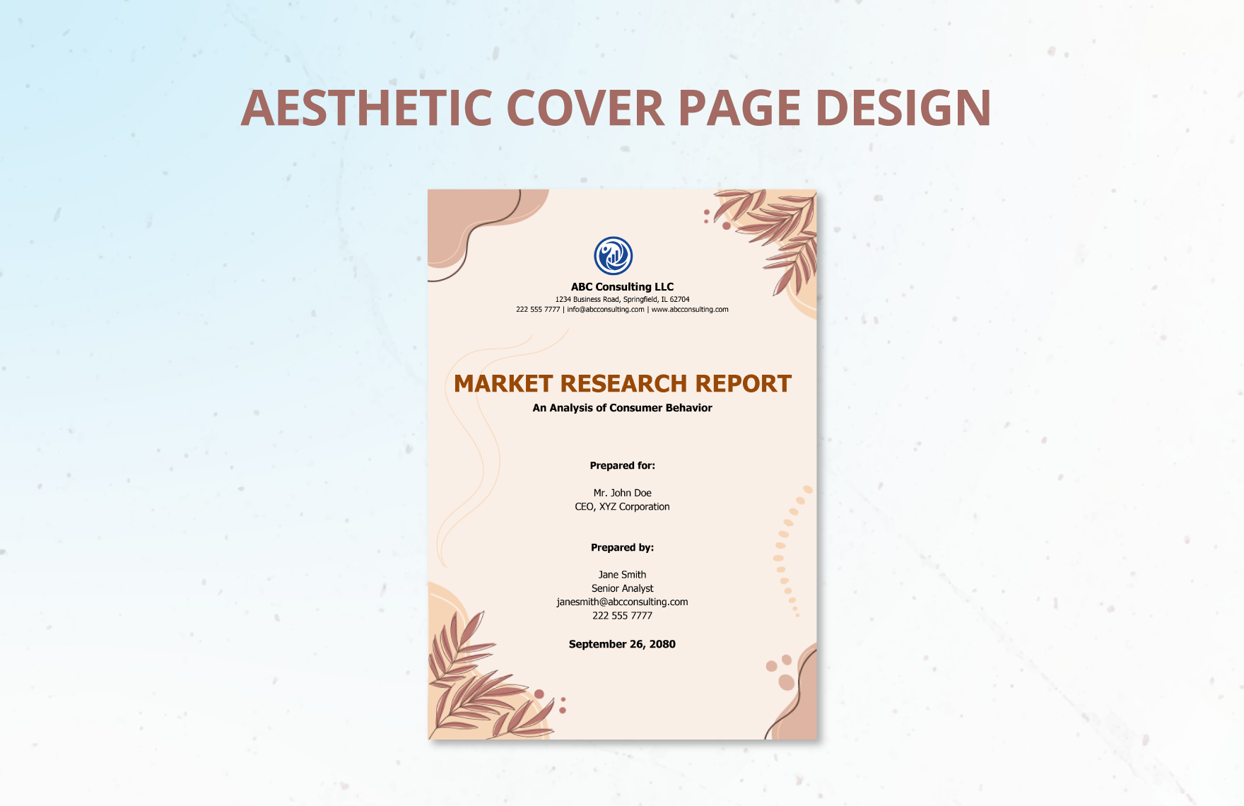 Free Aesthetic Cover Page Template - Download in Word | Template.net