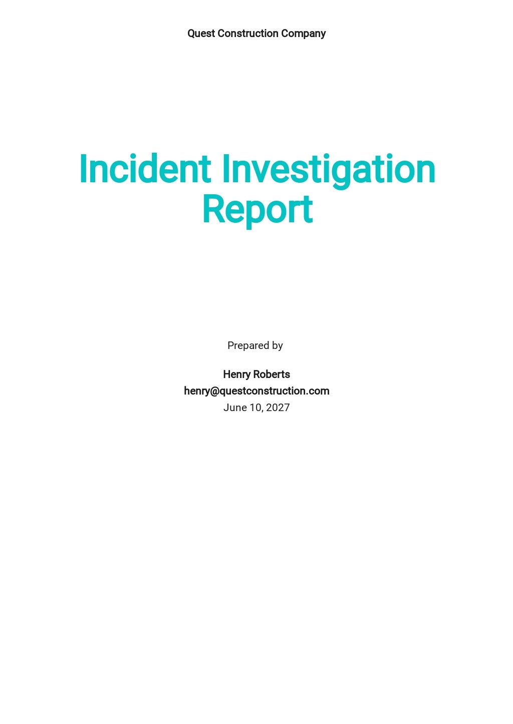 Incident Report Templates in Microsoft Word (DOC)