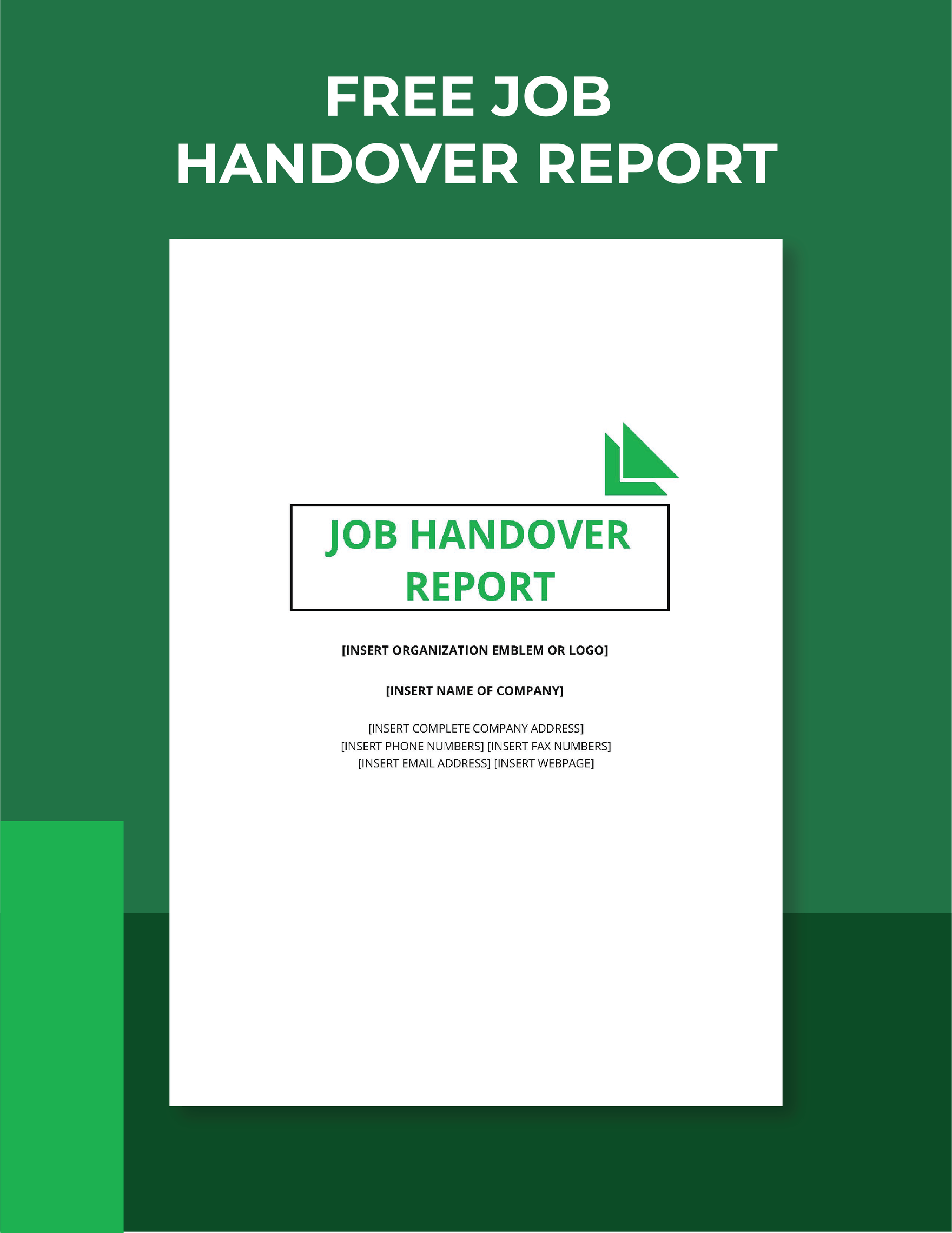 Free Job Handover Report Template