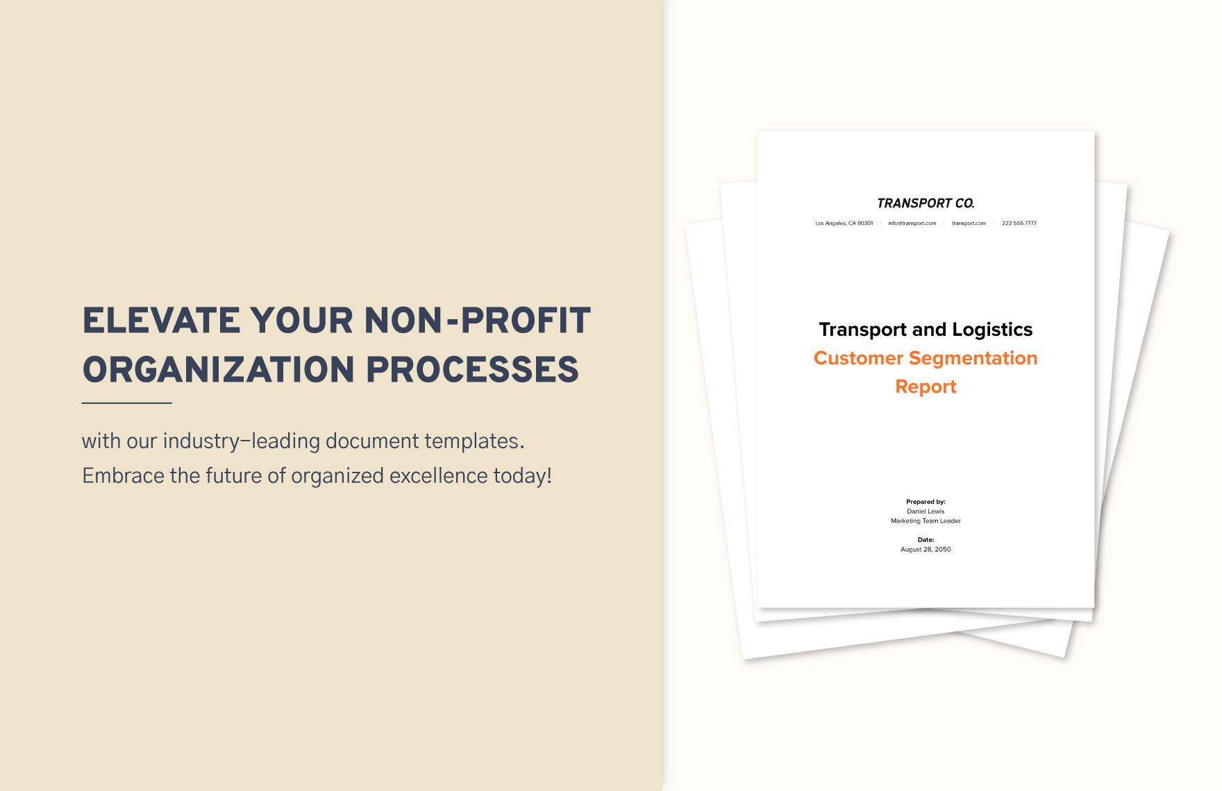 Transport and Logistics Customer Segmentation Report Template