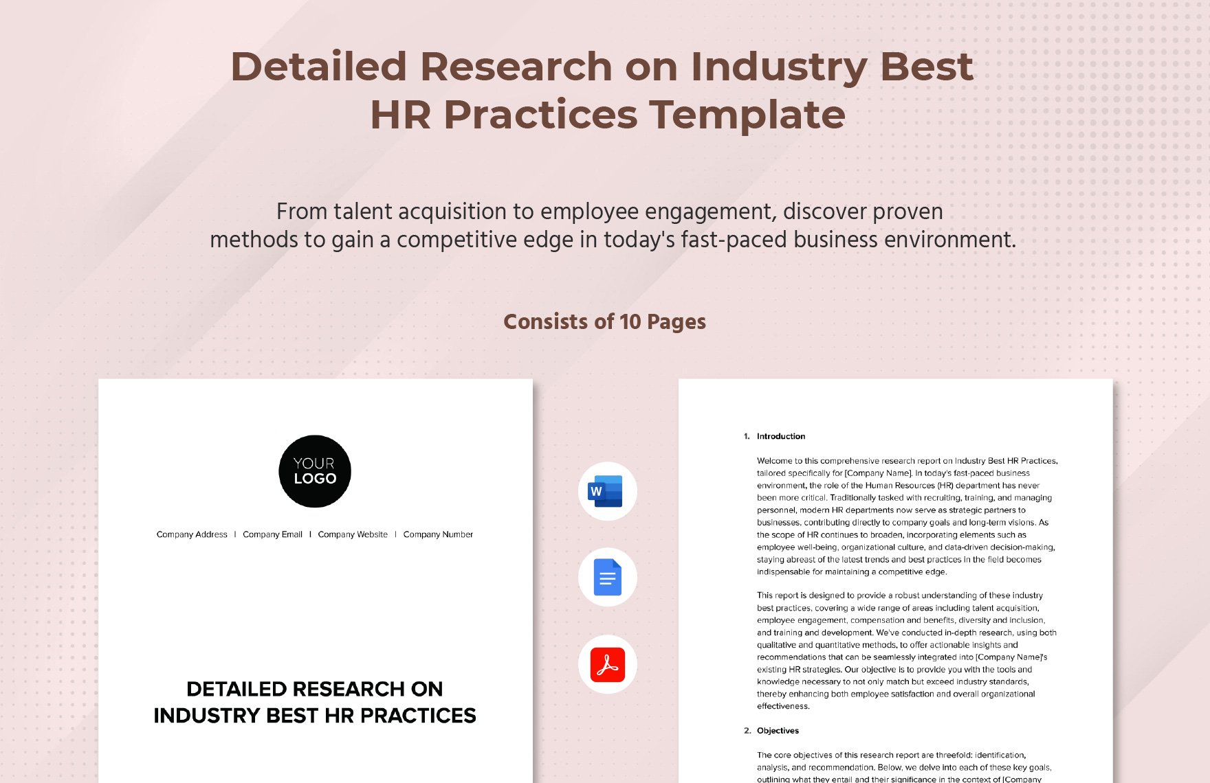 Detailed Research on Industry Best HR Practices HR Template