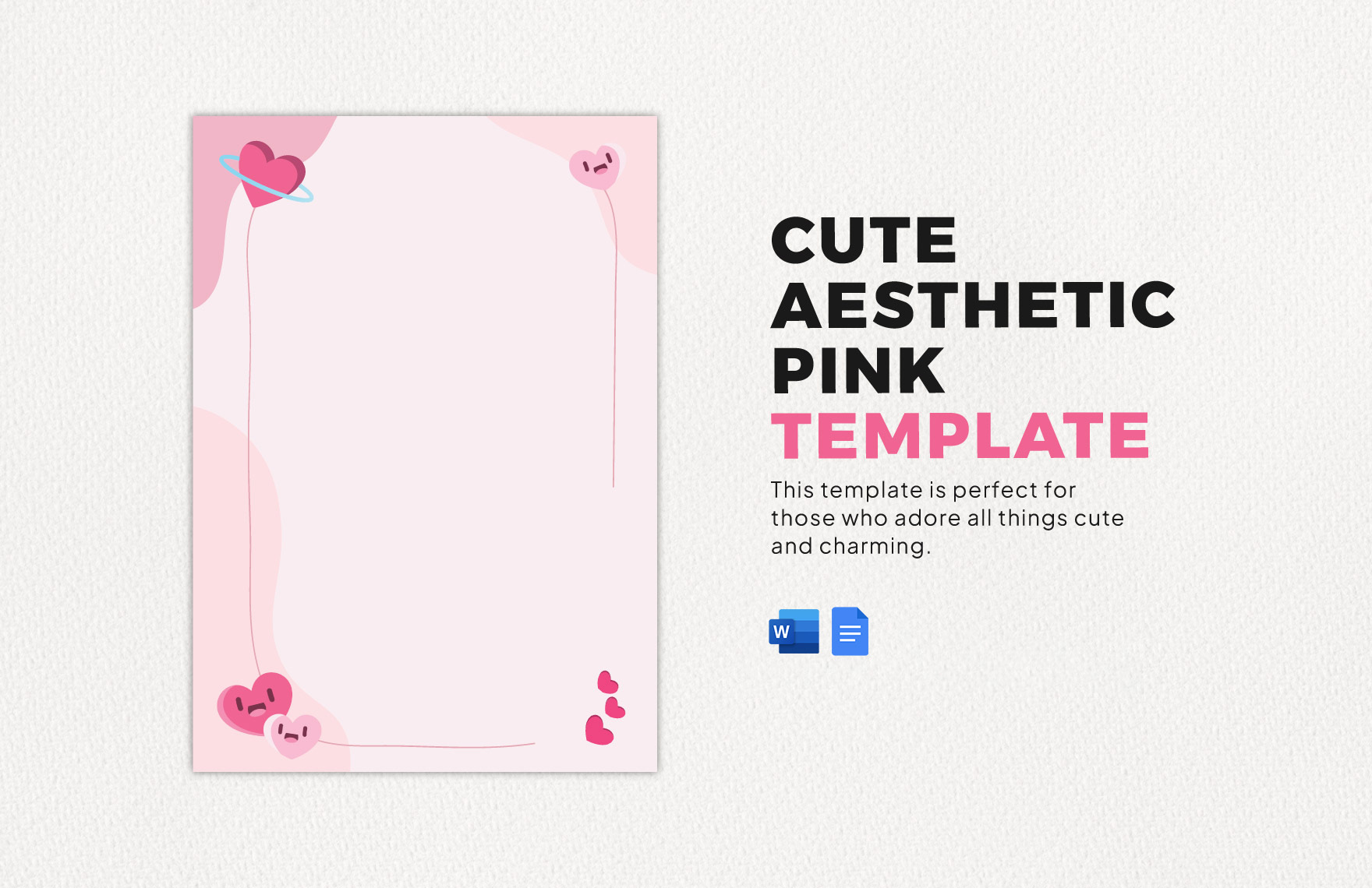 Cute Aesthetic Pink Template in Word - Download | Template.net