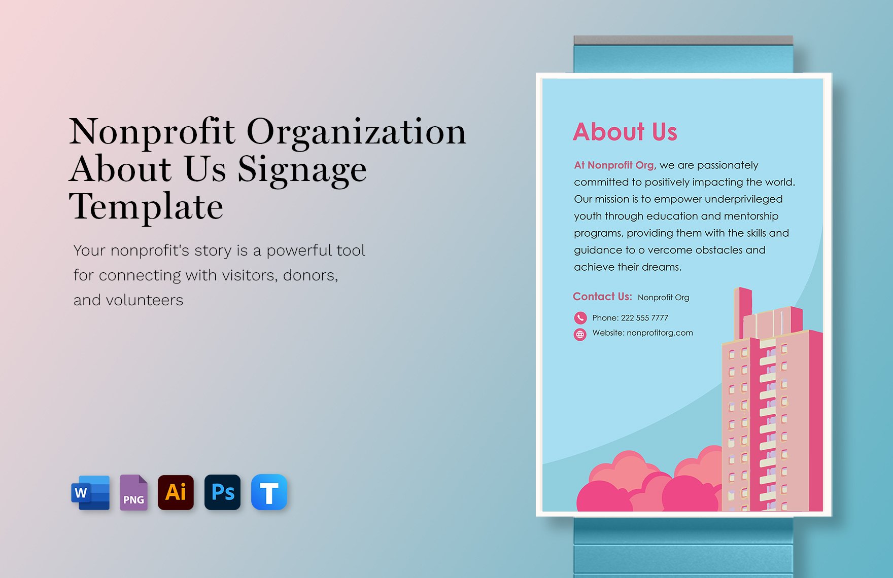 Nonprofit Organization About Us Signage Template