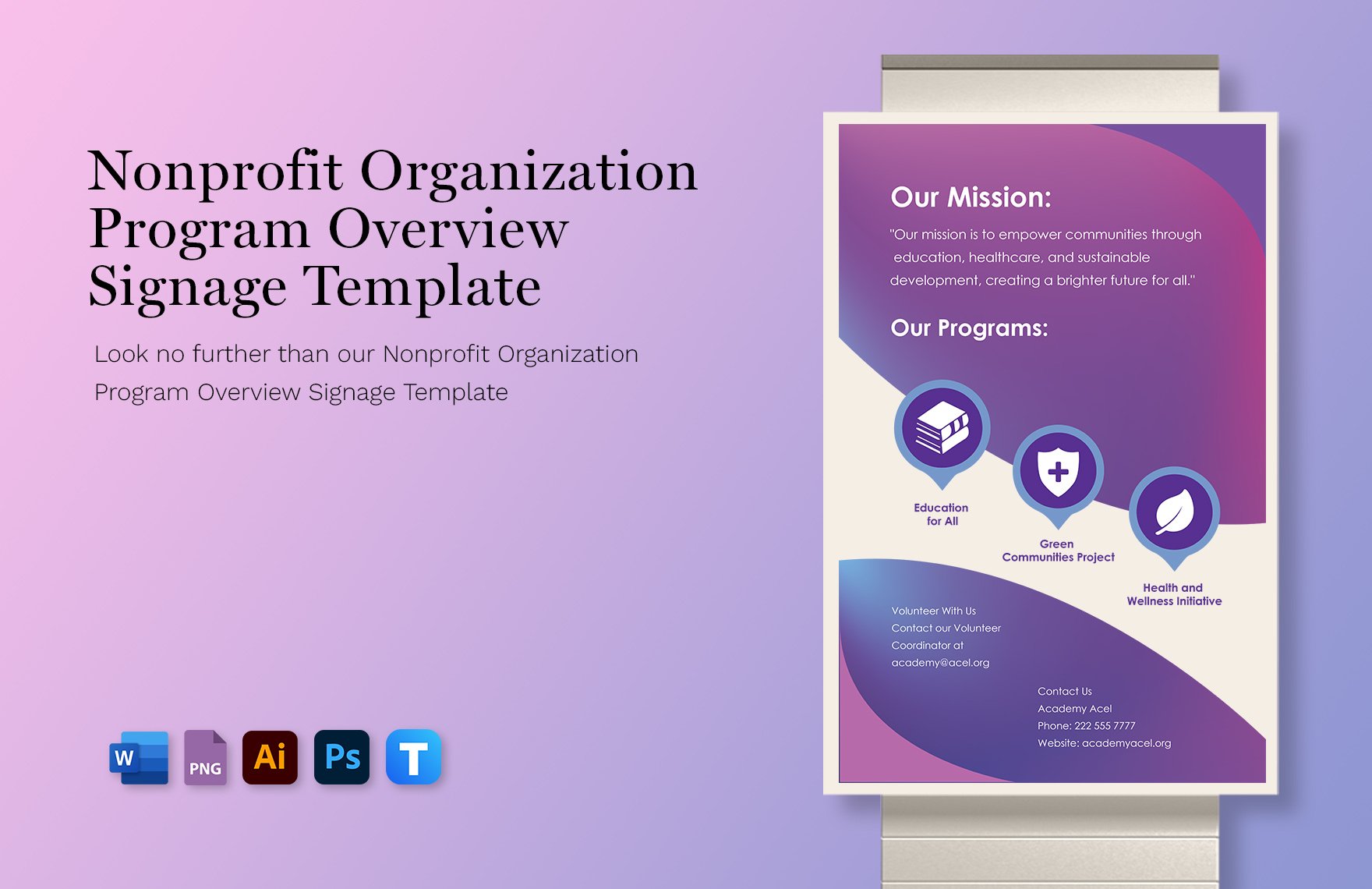 Nonprofit Organization Program Overview Signage Template
