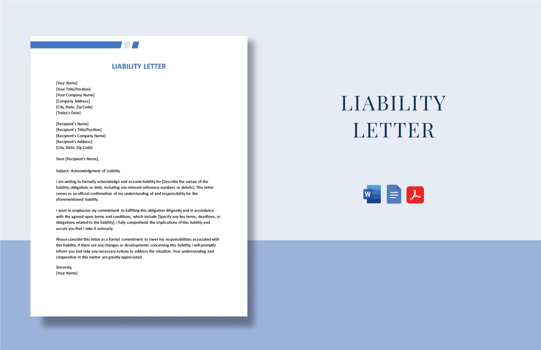 Liability Letter in Word, Google Docs, PDF