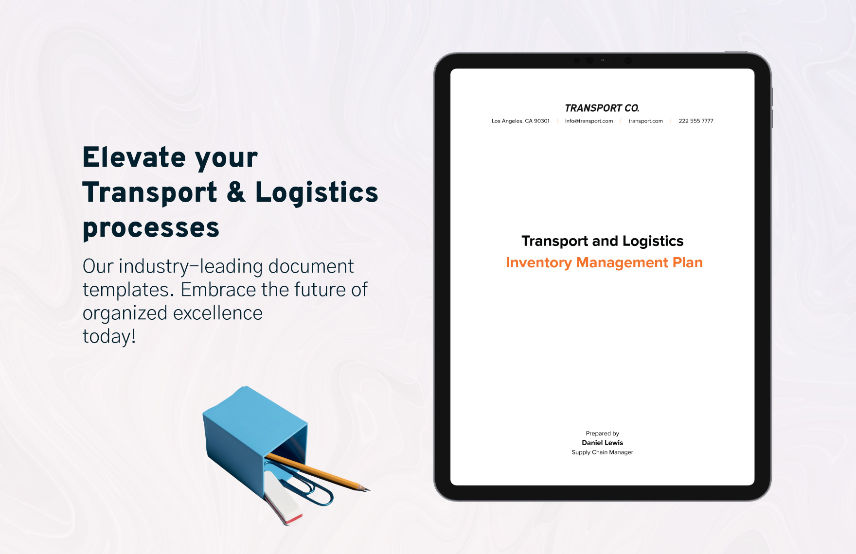 Transport and Logistics Inventory Management Plan Template