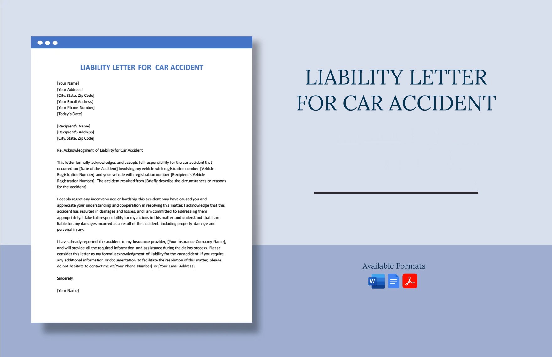Liability Letter For Car Accident in Word, Google Docs, PDF