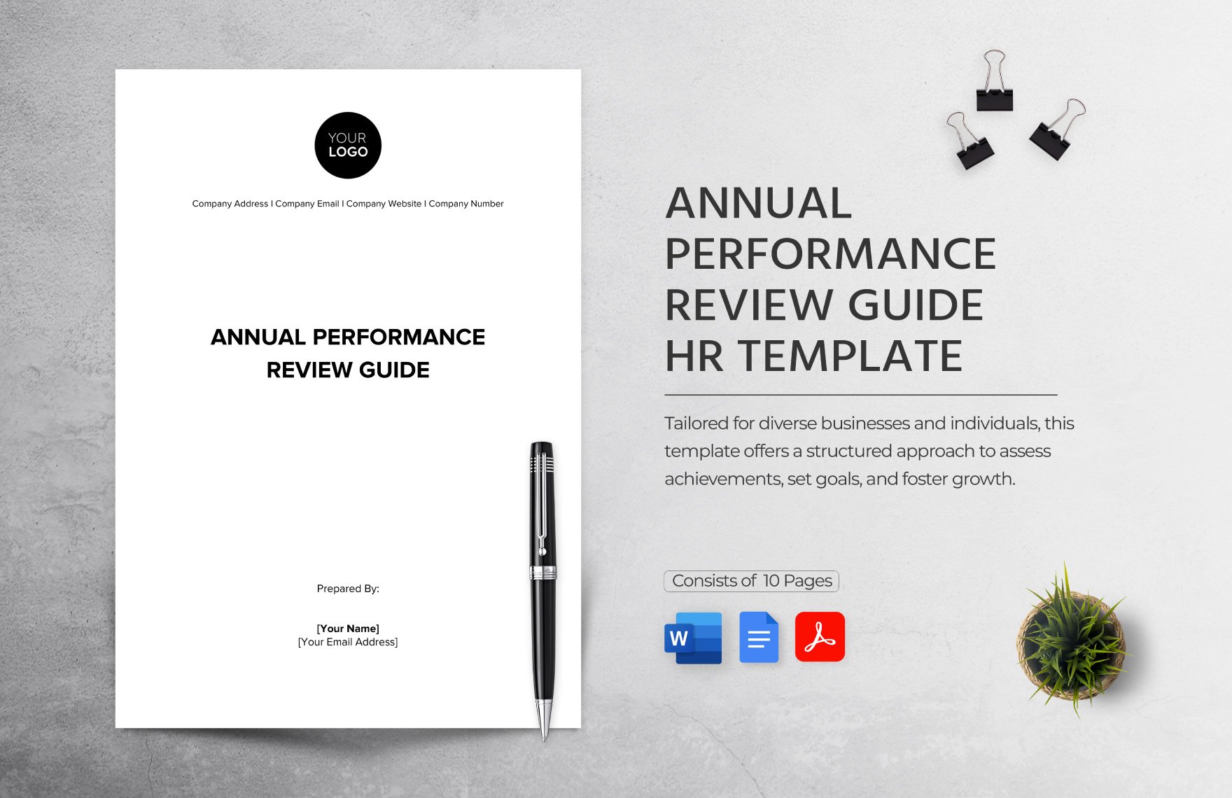 Annual Performance Review Guide HR Template