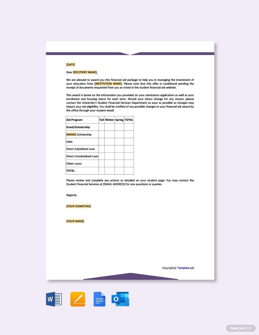 Free Award Letter Template