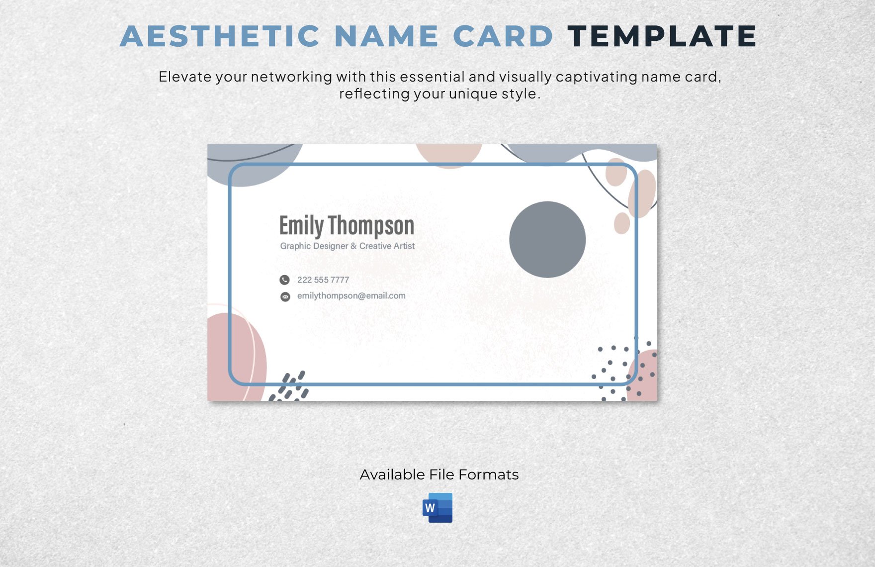 Free Aesthetic Name Card Template in Word