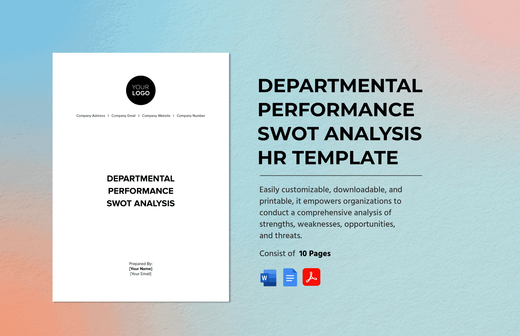 Departmental Performance SWOT Analysis HR Template