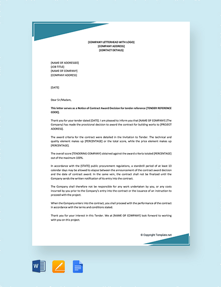 FREE Letter Template of Recommendation for Award - PDF | Word | Google ...