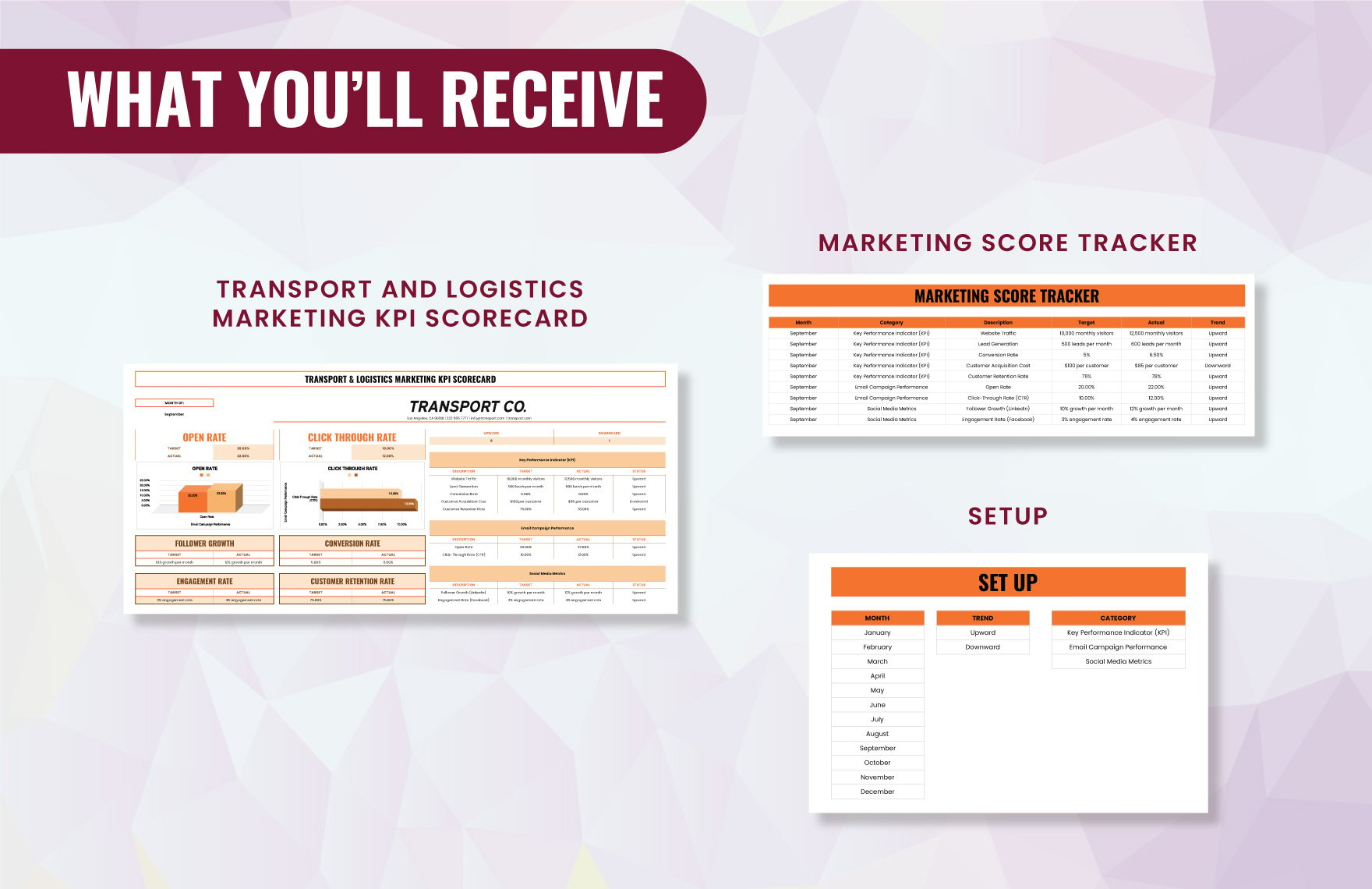 Transport and Logistics Marketing KPI Scorecard Template