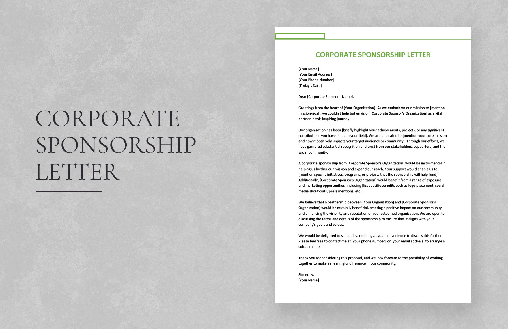 Corporate Sponsorship Letter