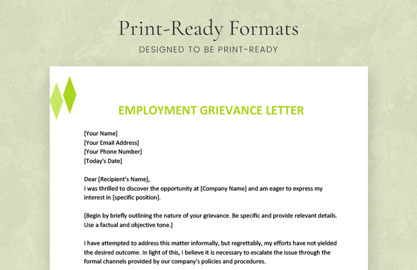 Employment Grievance Letter
