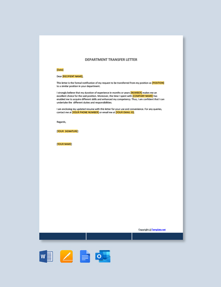 FREE Internal Department Transfer Letter Template - Word | Google Docs ...