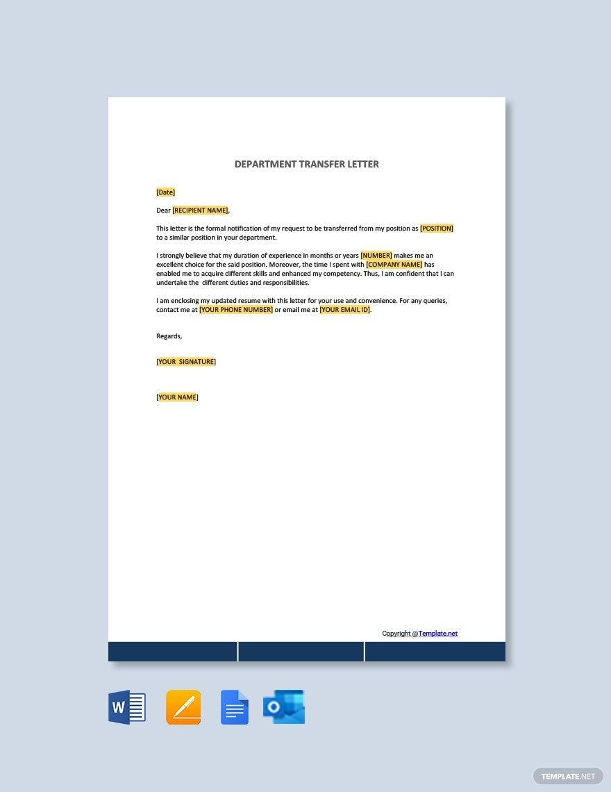 Free Department Transfer Letter Template