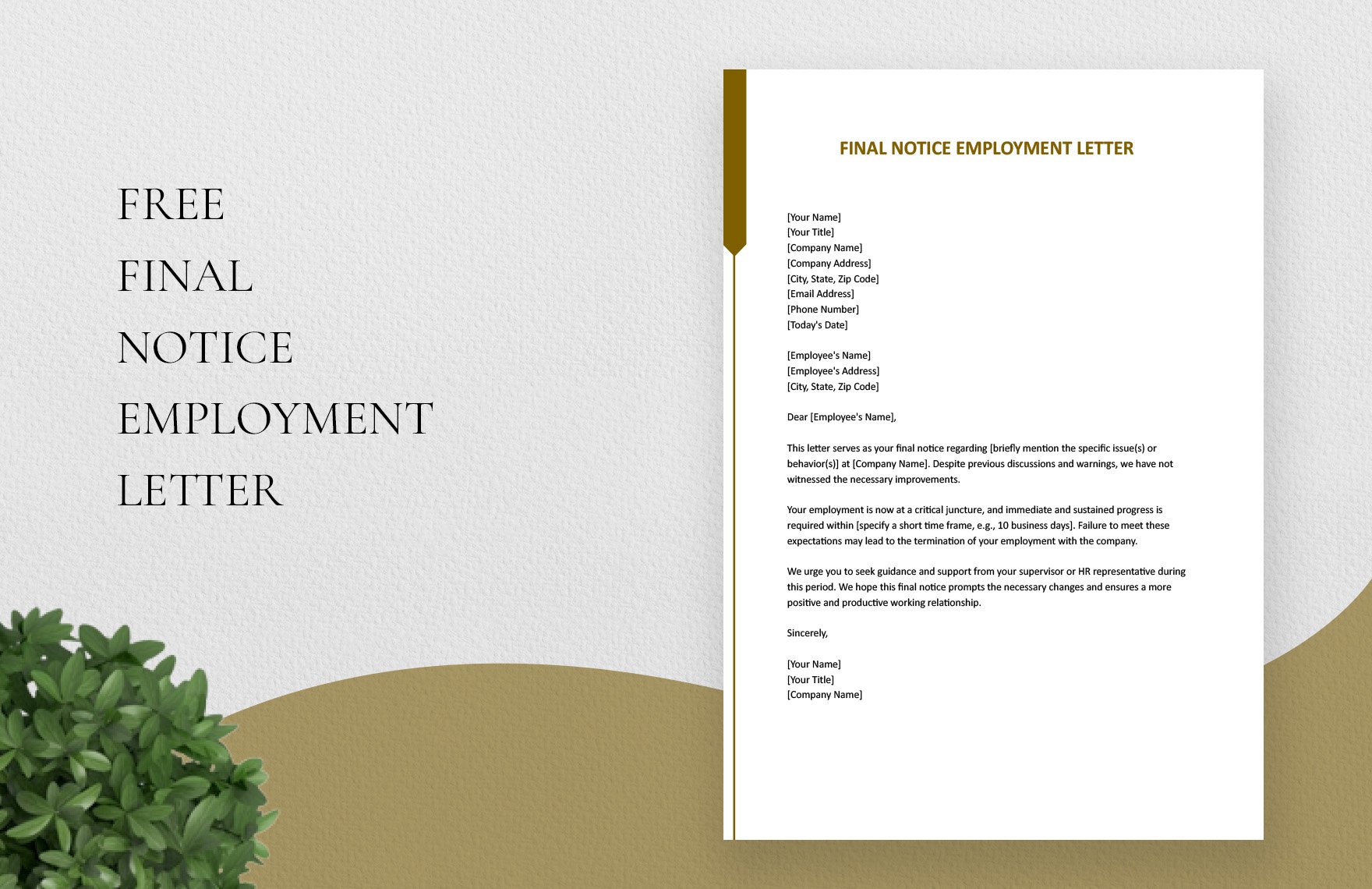 Free Final Notice Employment Letter