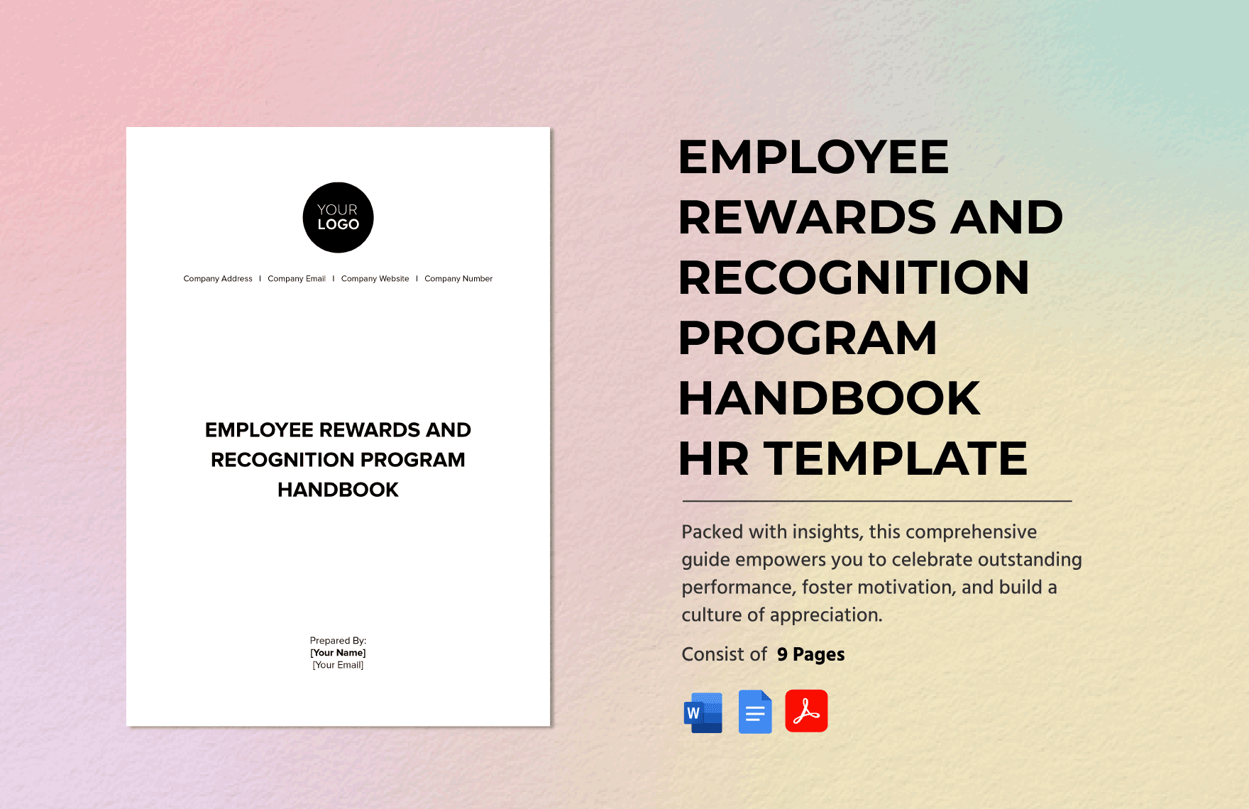 Employee Rewards and Recognition Program Handbook HR Template