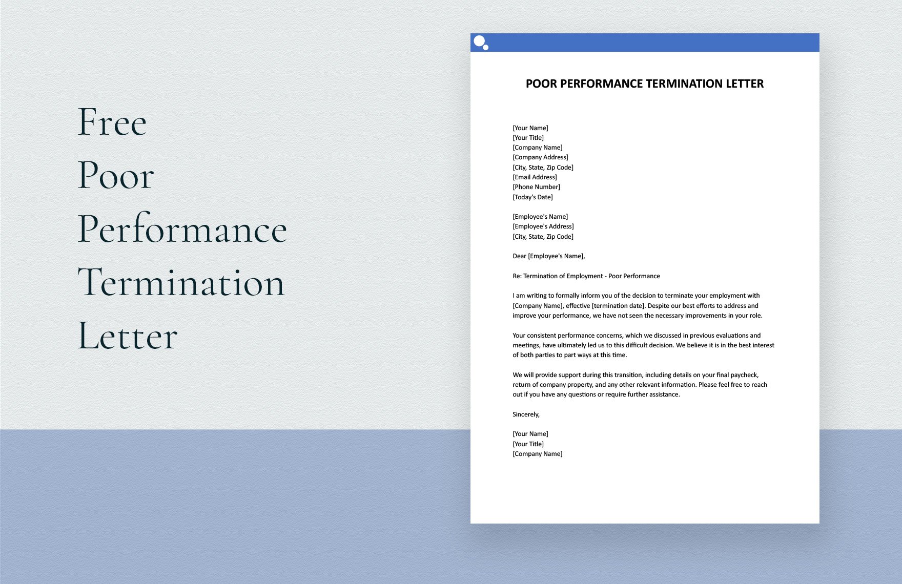 Poor Performance Termination Letter in Word, Google Docs