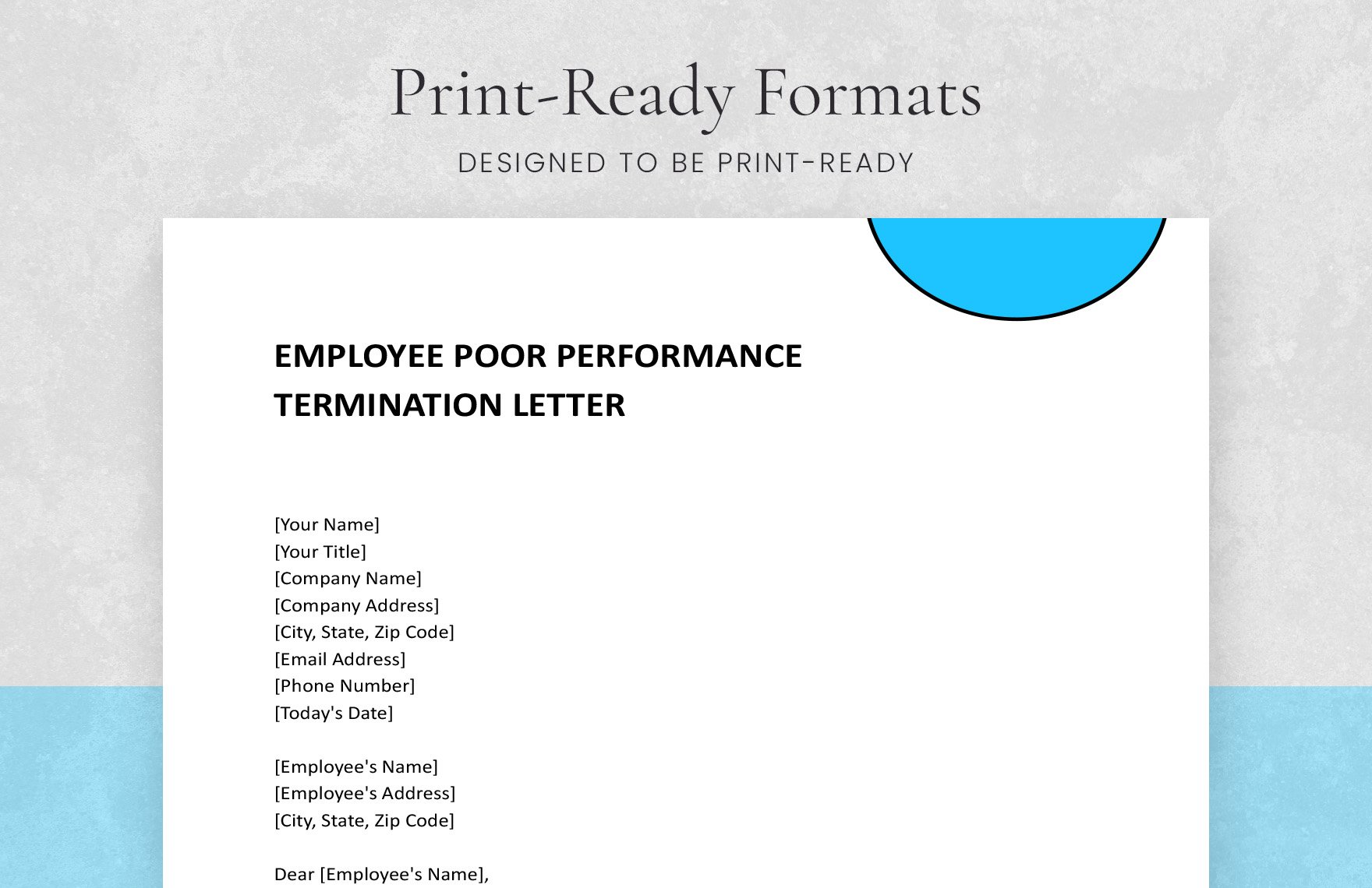 Employee Poor Performance Termination Letter