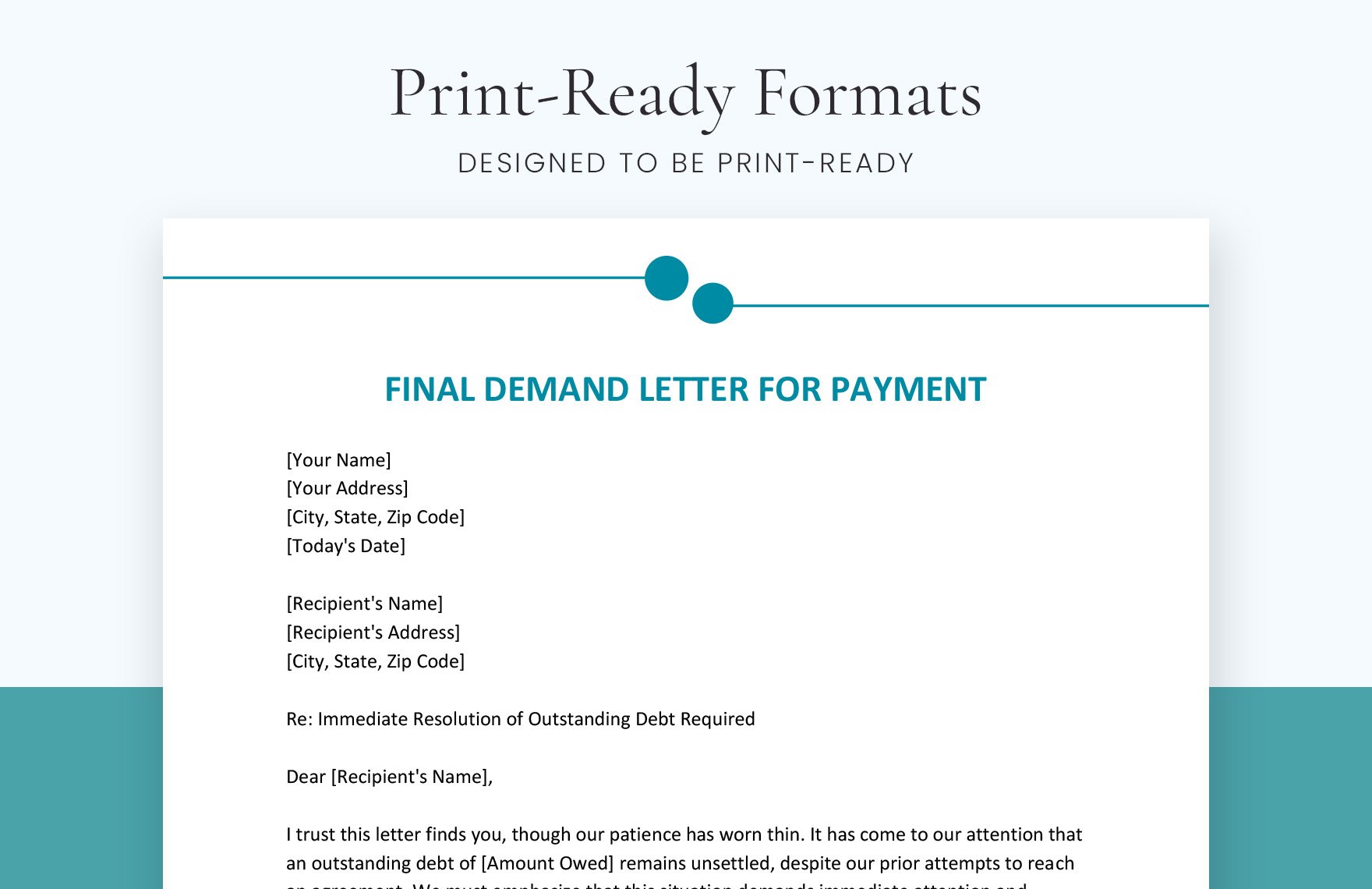 Final Demand Letter For Payment