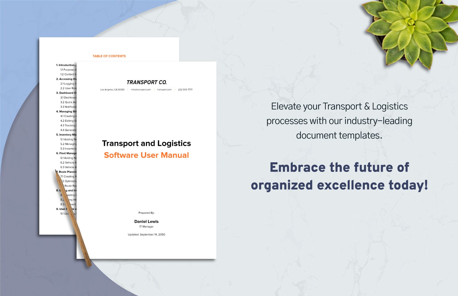 Transport and Logistics Software User Manual Template
