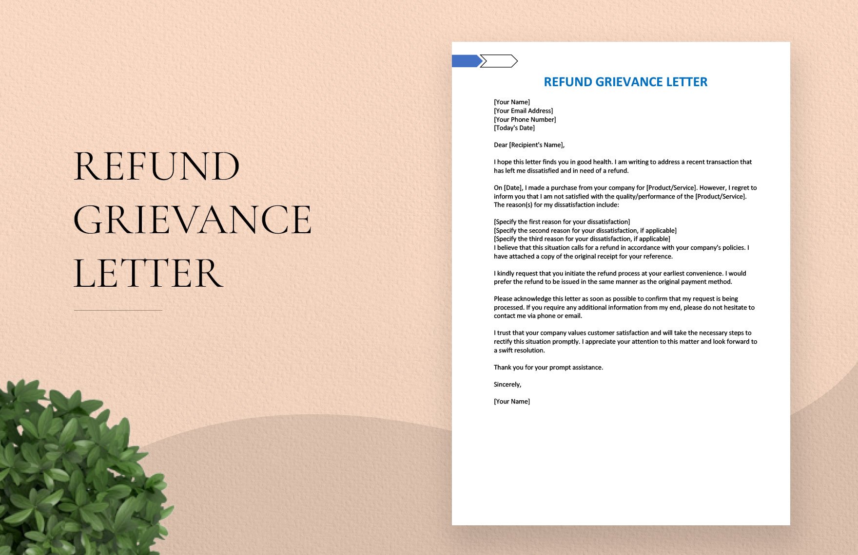refund grievance letter