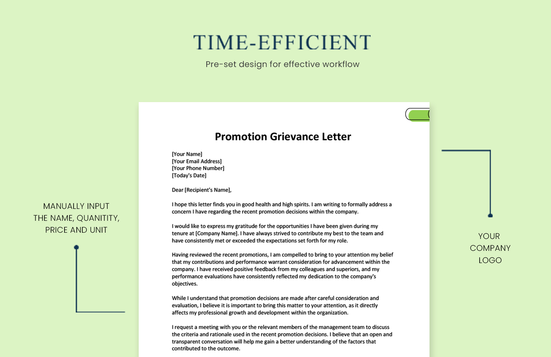 promotion grievance letter