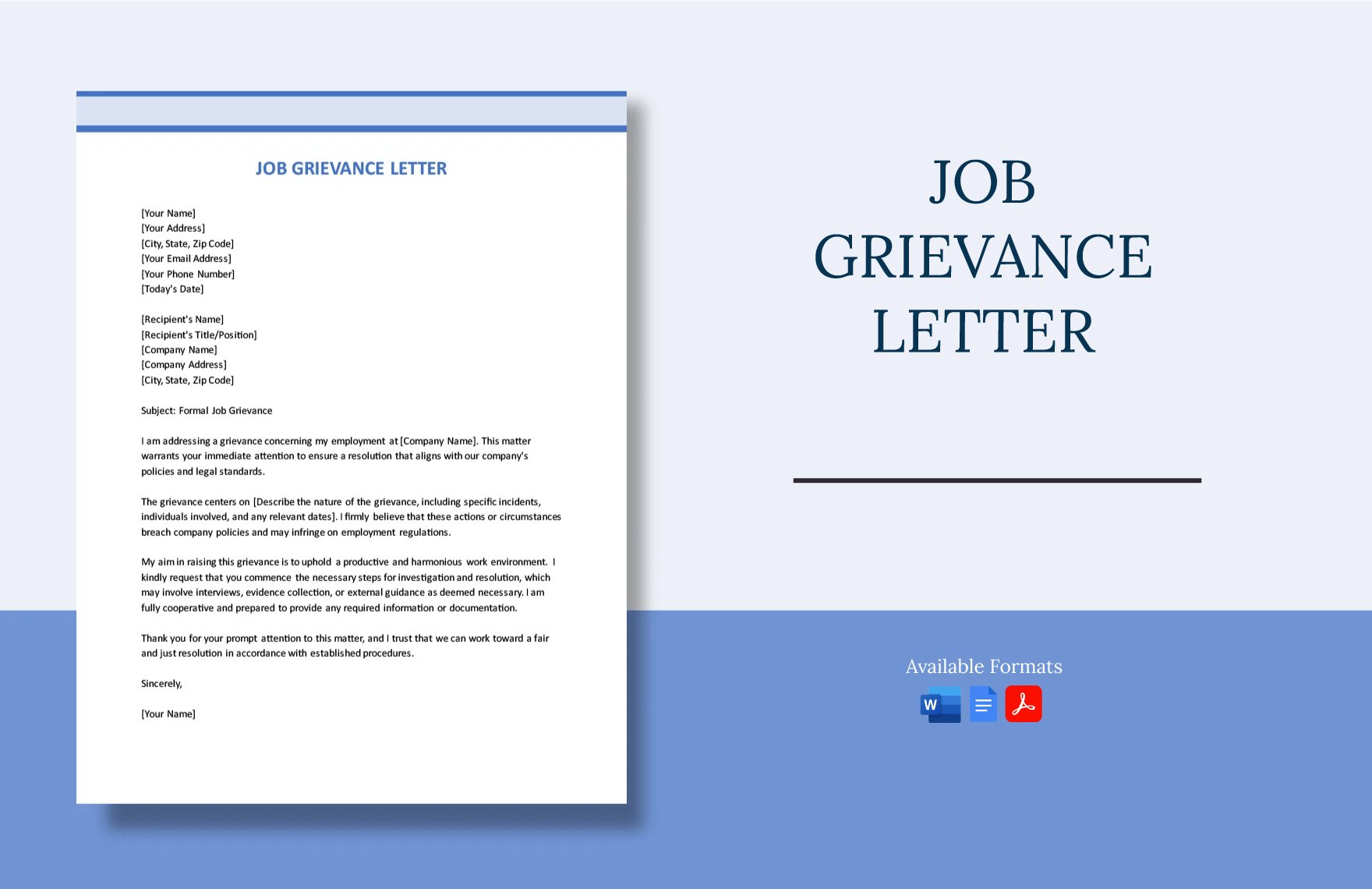 Job Grievance Letter in Word, Google Docs, PDF