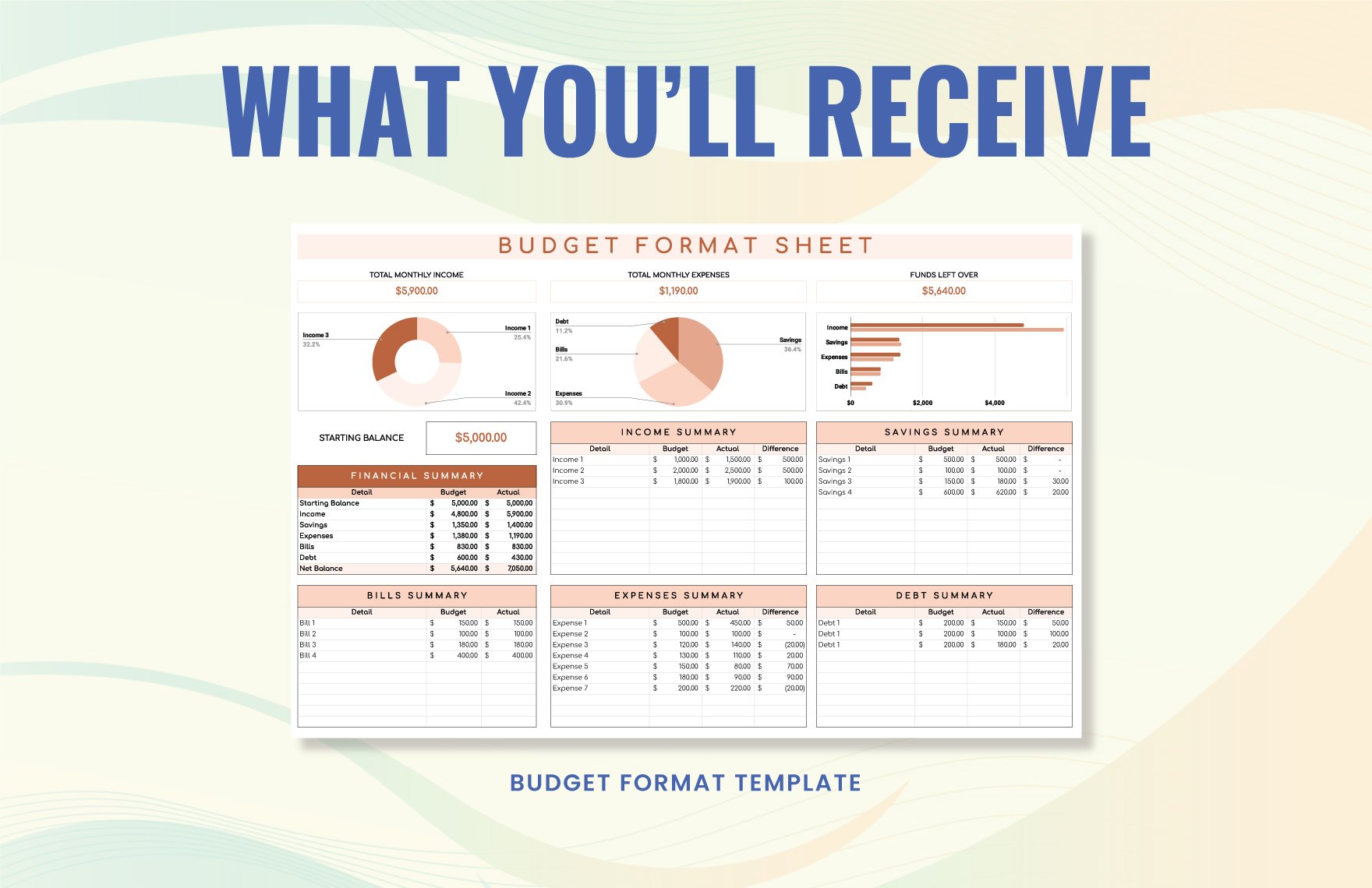 Budget Format Template