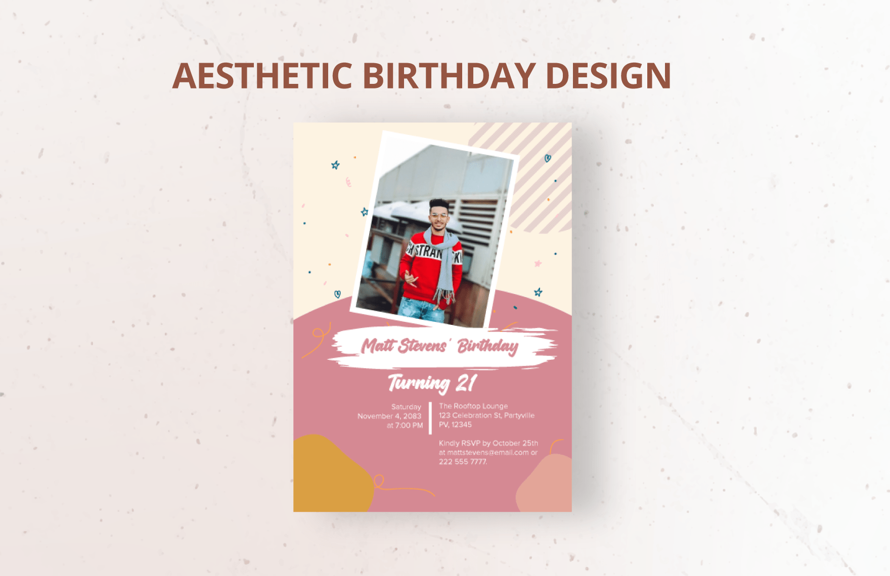 Free Aesthetic Birthday Template Download in Word