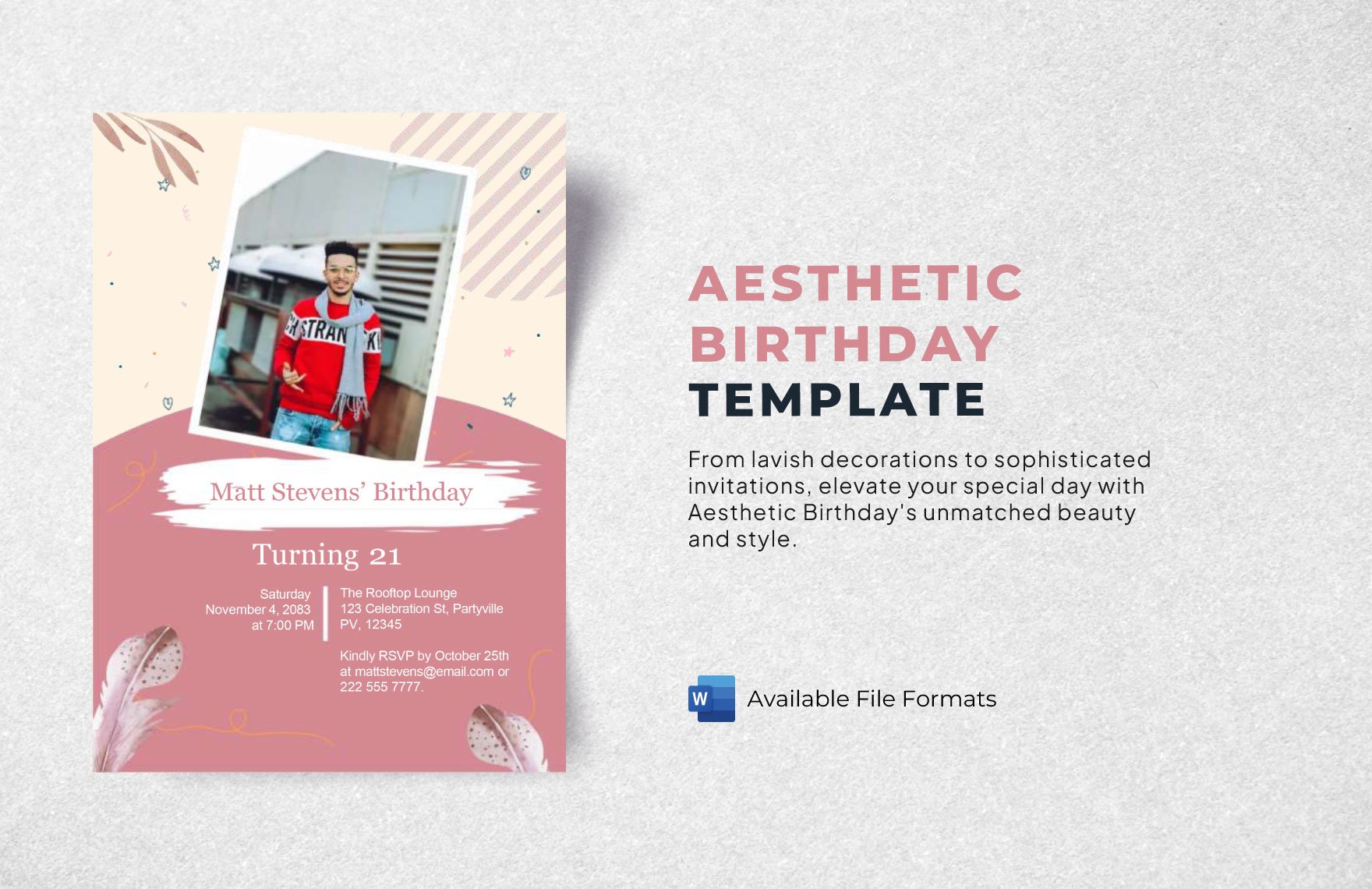 Free Aesthetic Birthday Template in Word