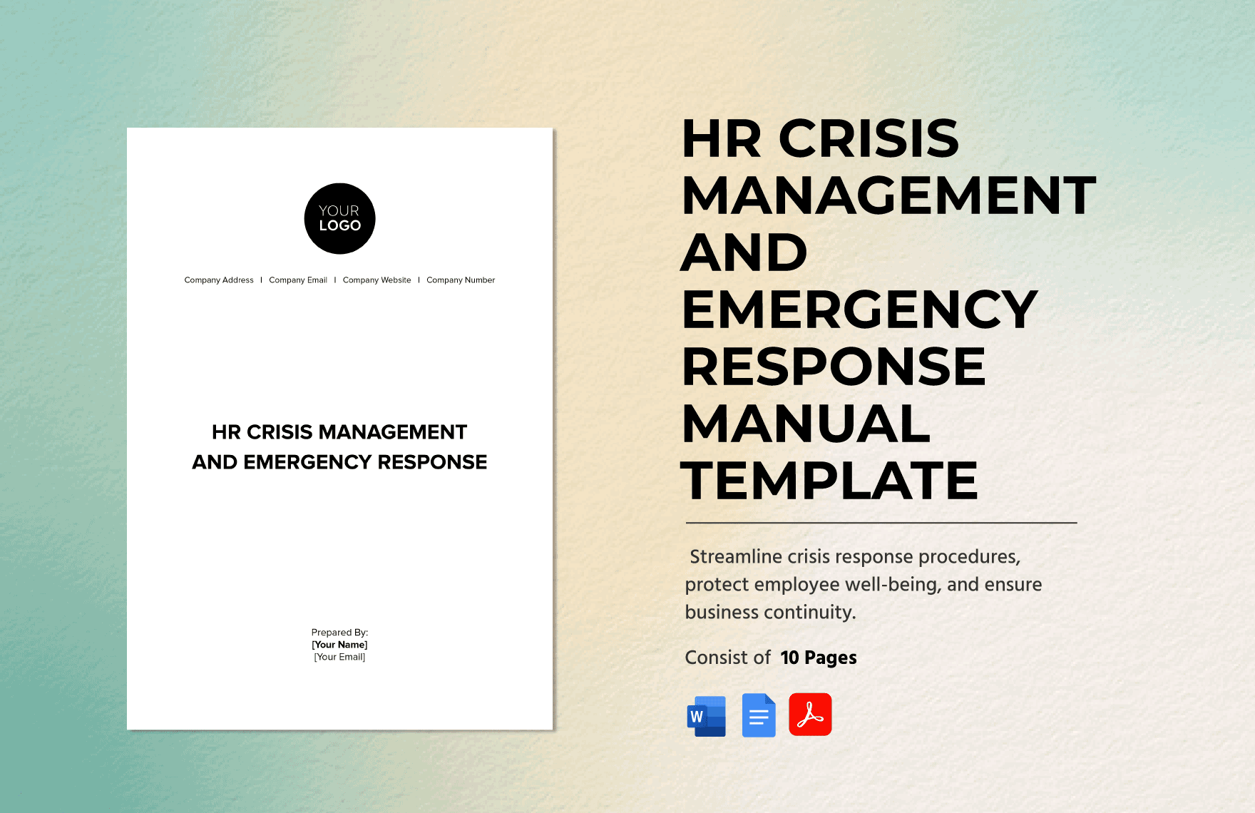 HR Crisis Management and Emergency Response Manual Template