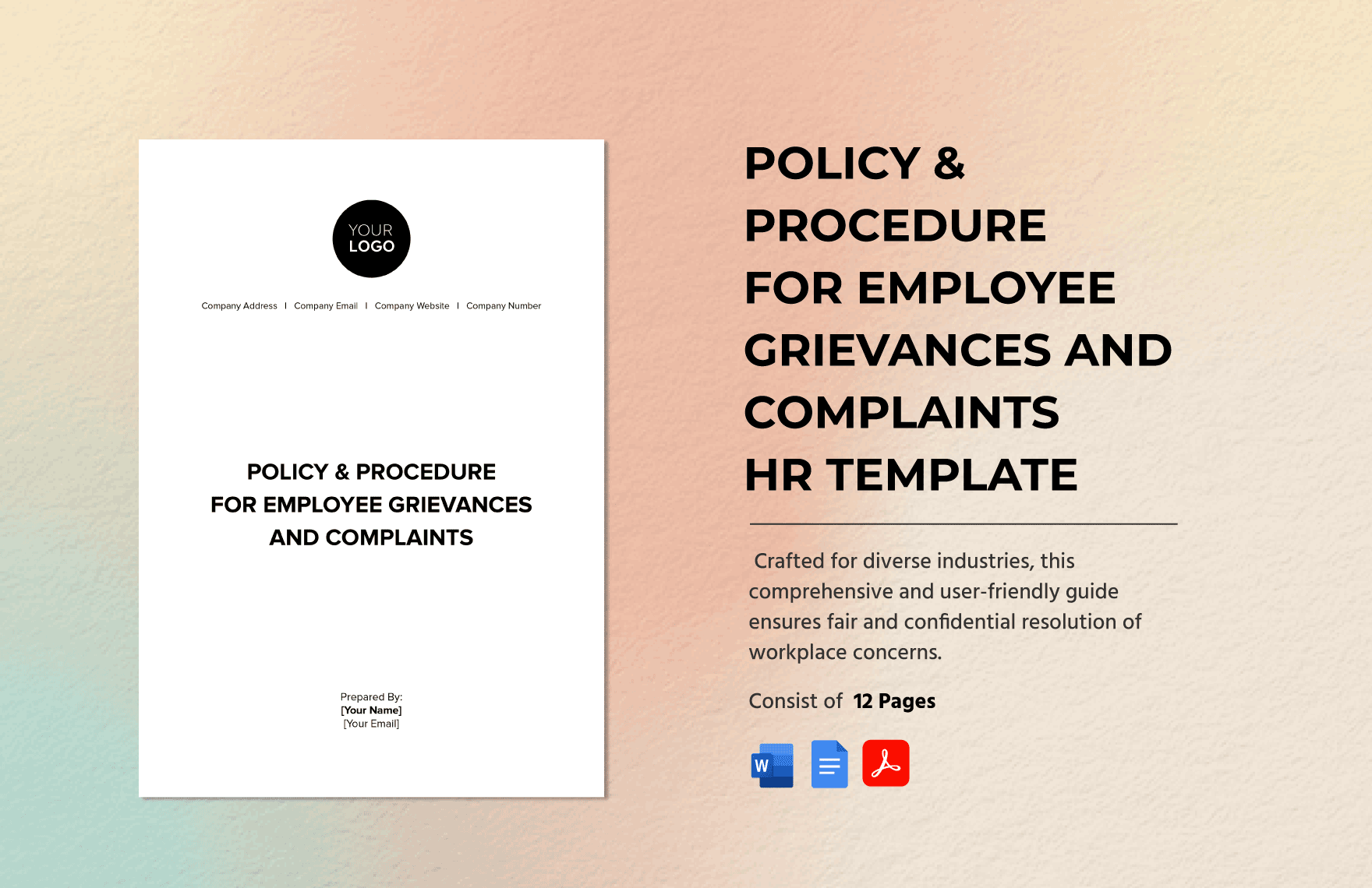 Policy & Procedure for Employee Grievances and Complaints HR Template