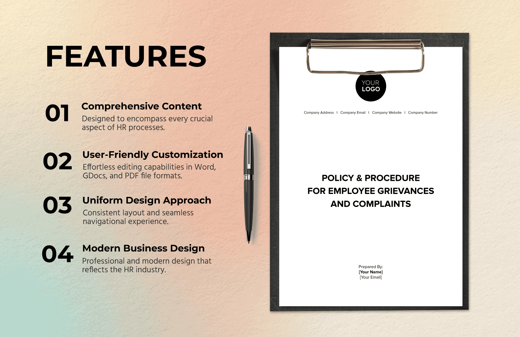 Policy & Procedure for Employee Grievances and Complaints HR Template