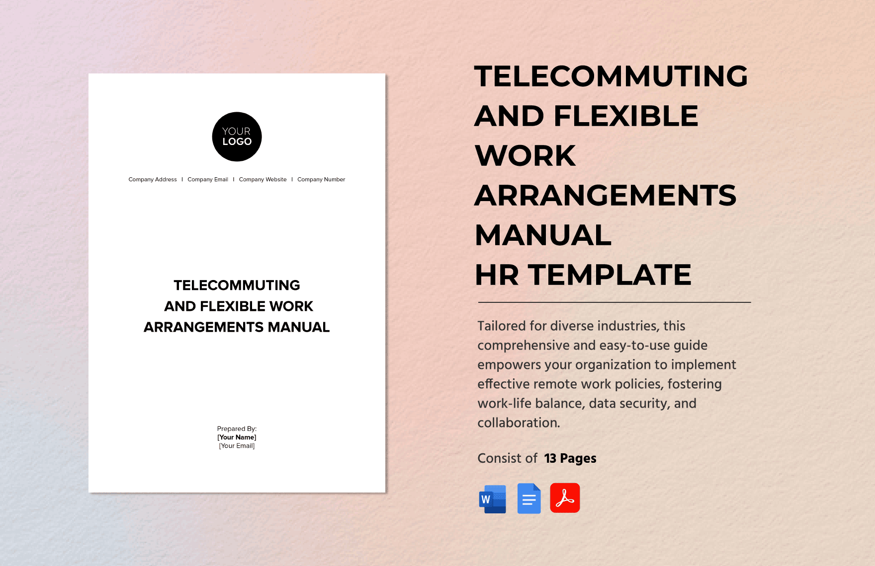  Telecommuting and Flexible Work Arrangements Manual HR Template