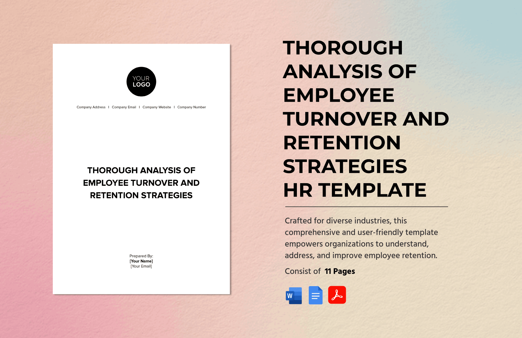 Thorough Analysis of Employee Turnover and Retention Strategies HR Template
